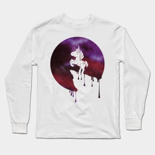 Sweet Unicorn Fullmoon Watercolor Galaxy Universe Stardust Milkstreet Stars Gift Long Sleeve T-Shirt